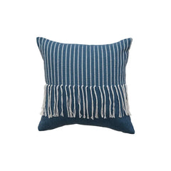 Nordic Blauwe Tufted Kussenhoes | Geometrisch Streep Design | Decoratie Sofa - POUEV
