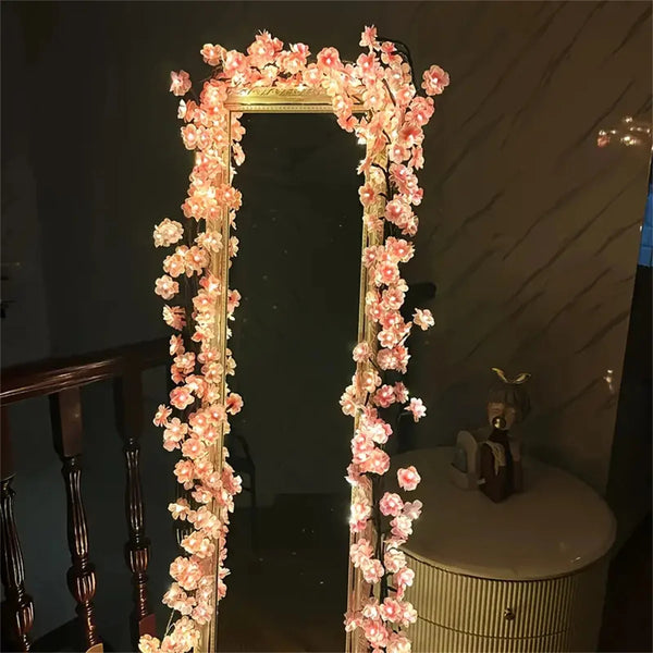 Cherry Blossom 96 LED USB Tree Branch Rattan Lights | 8 Modes Colorful String Lamp - POUEV