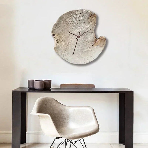 Minimalistische onregelmatige houten wandklok | Abstract kunstontwerp voor moderne inrichting