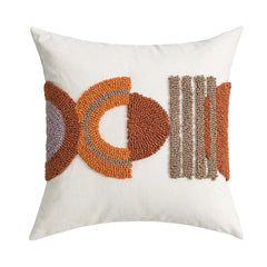 Nordic Gele Bruine Tufted Kussenhoes | Driehoekig Design | Sofa Decoratie - POUEV