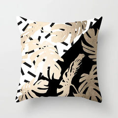 Gouden Bladeren Kussenhoes | Luxe Decoratieve Hoes - POUEV