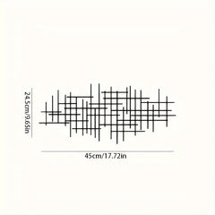 Abstract raster metalen wandkunst sculptuur | Geometrische patroon wanddecoratie
