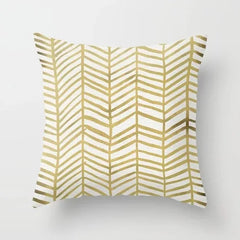 Gouden Bladeren Kussenhoes | Luxe Decoratieve Hoes - POUEV