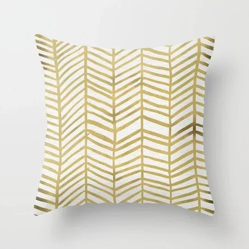 Gouden Bladeren Kussenhoes | Luxe Decoratieve Hoes - POUEV