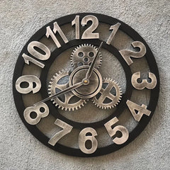 Industriële metalen tandwiel wandklok | Rustieke bewegende tandwielklok | Housewarming cadeau