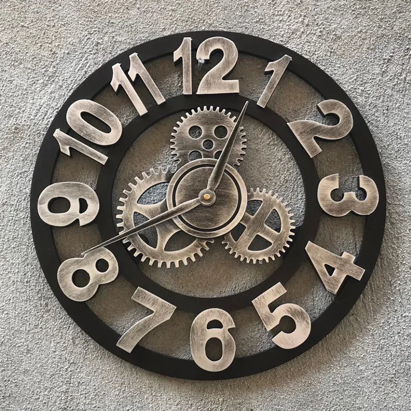 Industriële metalen tandwiel wandklok | Rustieke bewegende tandwielklok | Housewarming cadeau