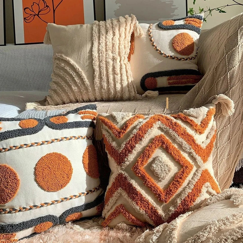 Nordic Luxe Kussenhoes | Bohemian Stijl met Kwastjes - POUEV