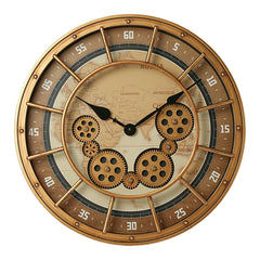 46 cm industriële steampunk wandklok | Bewegende tandwielen en Romeinse cijfers