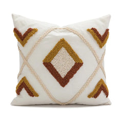 Nordic Gele Bruine Tufted Kussenhoes | Driehoekig Design | Sofa Decoratie - POUEV