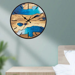Minimalistische transparante wandklok | Stil acryl houtnerfontwerp