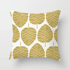 Gouden Bladeren Kussenhoes | Luxe Decoratieve Hoes - POUEV