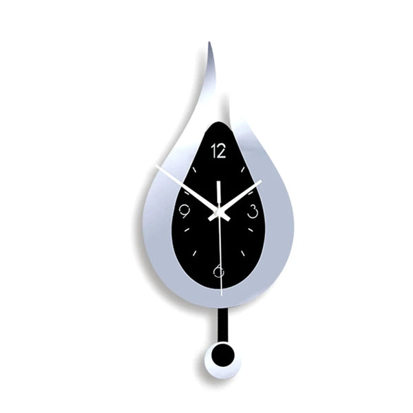 Moderne wandklok met waterdruppel | Acryl slingerklok voor thuis en op kantoor