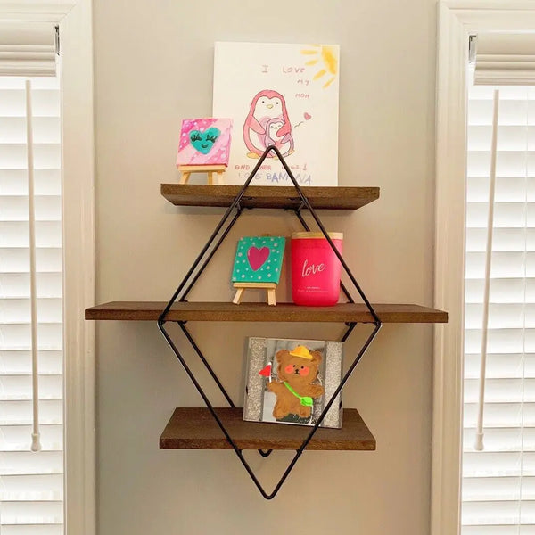 Wall-Mounted Wooden Floating Shelves | Decorative Kitchen Wall Display Shelf for Modern Home Storage - POUEV
