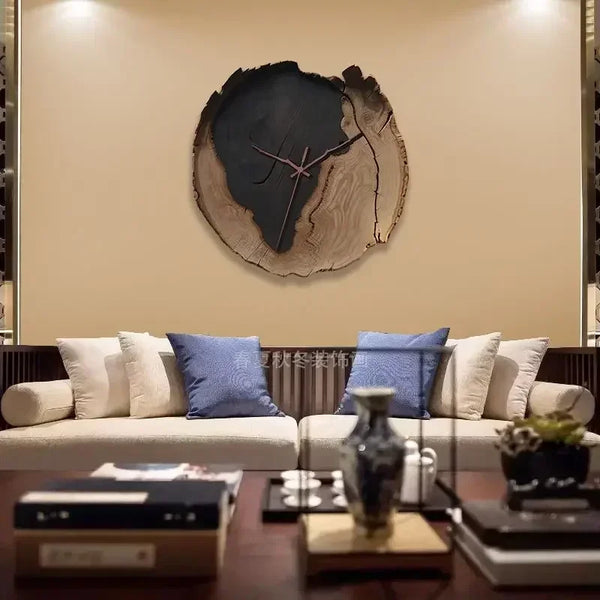 Minimalistische onregelmatige houten wandklok | Abstract kunstontwerp voor moderne inrichting