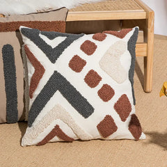Nordic Blauwe Tufted Kussenhoes | Geometrisch Streep Design | Decoratie Sofa - POUEV