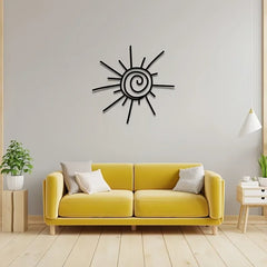1 st. Grote chique metalen zon wandkunst | Dwarsoriëntatie | Stranddecoratie