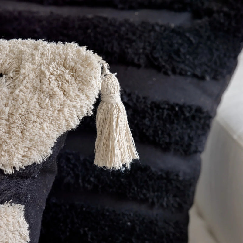 Bohemian Geometrische Kussenhoes | Beige Zwart | Decoratieve Kussenhoes Sofa - POUEV