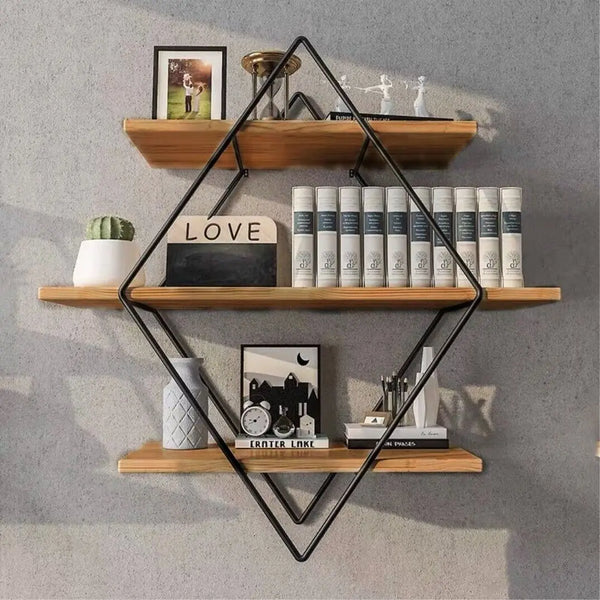 Wall-Mounted Wooden Floating Shelves | Decorative Kitchen Wall Display Shelf for Modern Home Storage - POUEV