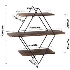 Wall-Mounted Wooden Floating Shelves | Decorative Kitchen Wall Display Shelf for Modern Home Storage - POUEV
