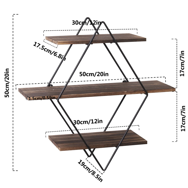 Wall-Mounted Wooden Floating Shelves | Decorative Kitchen Wall Display Shelf for Modern Home Storage - POUEV