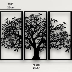 3 stuks stamboom metalen wanddecoratie | Boom des Levens ijzeren kunst | Moderne 3D wandkunst