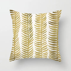 Gouden Bladeren Kussenhoes | Luxe Decoratieve Hoes - POUEV