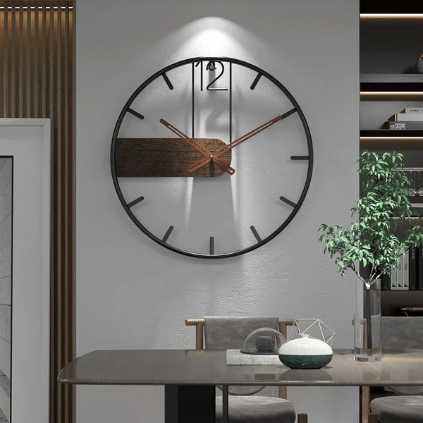 3D Nordic Wandklok | Grote Metalen IJzeren Klok | Moderne Woondecoratie