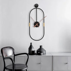 Moderne minimalistische metalen wandklok | IJzeren kunstontwerp | 38x14 cm