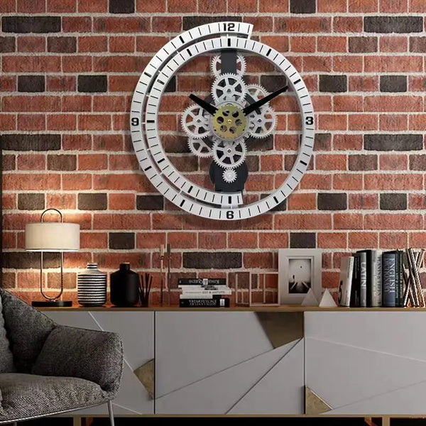 Industriële roterende stille wandklok | Modern design voor woonkamer en kantoorkunst
