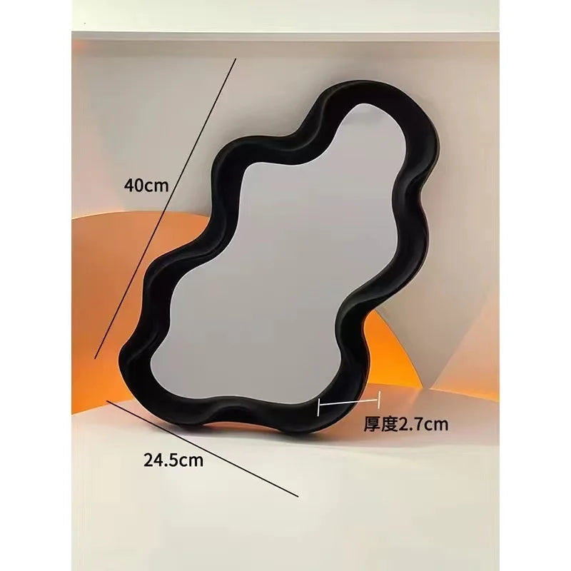 Ins Cloud Shaped Mirror | Cute Wall Mirror for Bedroom, Bathroom & Living Room | Kawaii Makeup Mirror & House Decoration - POUEV