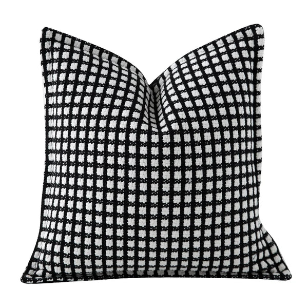 Jacquard Kussenhoes | Luxe Ruitdesign | Moderne Sofa Decor - POUEV