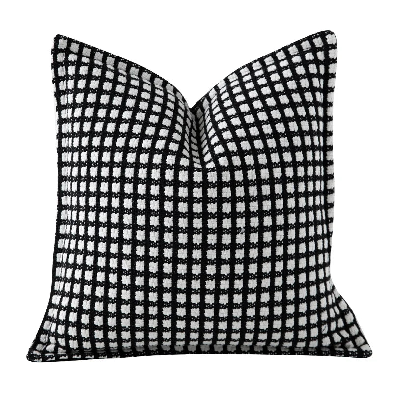 Jacquard Kussenhoes | Luxe Ruitdesign | Moderne Sofa Decor - POUEV
