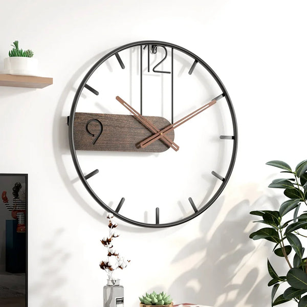 3D Nordic Wandklok | Grote Metalen IJzeren Klok | Moderne Woondecoratie