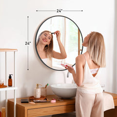 Large Gold Round Wall Mirror | 30