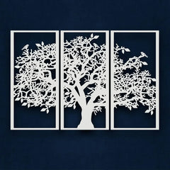 3 stuks stamboom metalen wanddecoratie | Boom des Levens ijzeren kunst | Moderne 3D wandkunst