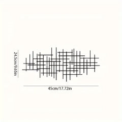 Abstract raster metalen wandkunst sculptuur | Geometrische patroon wanddecoratie
