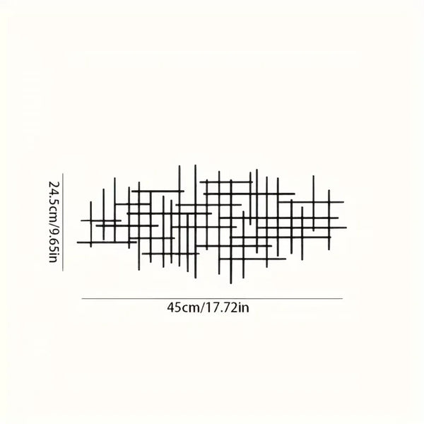 Abstract raster metalen wandkunst sculptuur | Geometrische patroon wanddecoratie