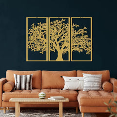 3 stuks stamboom metalen wanddecoratie | Boom des Levens ijzeren kunst | Moderne 3D wandkunst