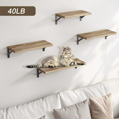 Wooden Wall Shelves | Solid Wood Floating Storage Shelf for Bathroom Accessories and Home Organization - POUEV