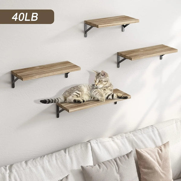 Wooden Wall Shelves | Solid Wood Floating Storage Shelf for Bathroom Accessories and Home Organization - POUEV