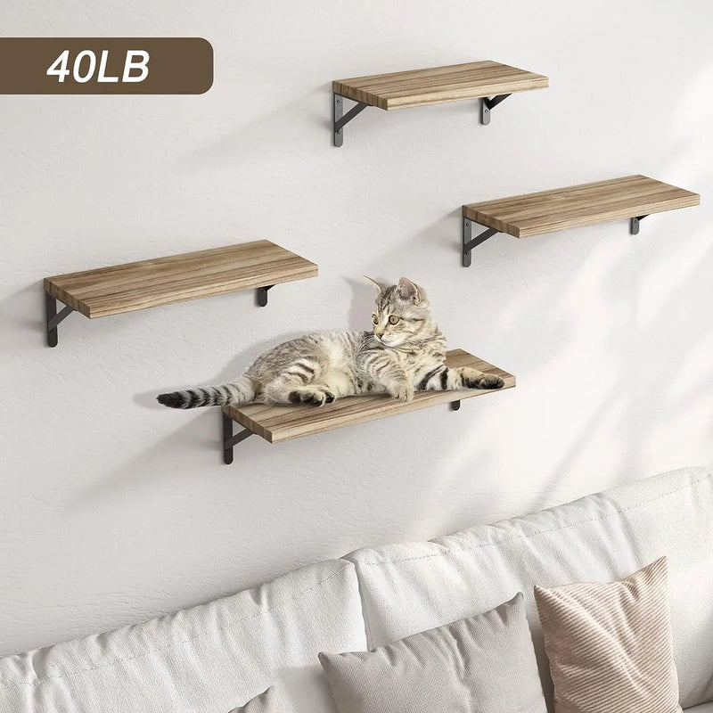 Wooden Wall Shelves | Solid Wood Floating Storage Shelf for Bathroom Accessories and Home Organization - POUEV