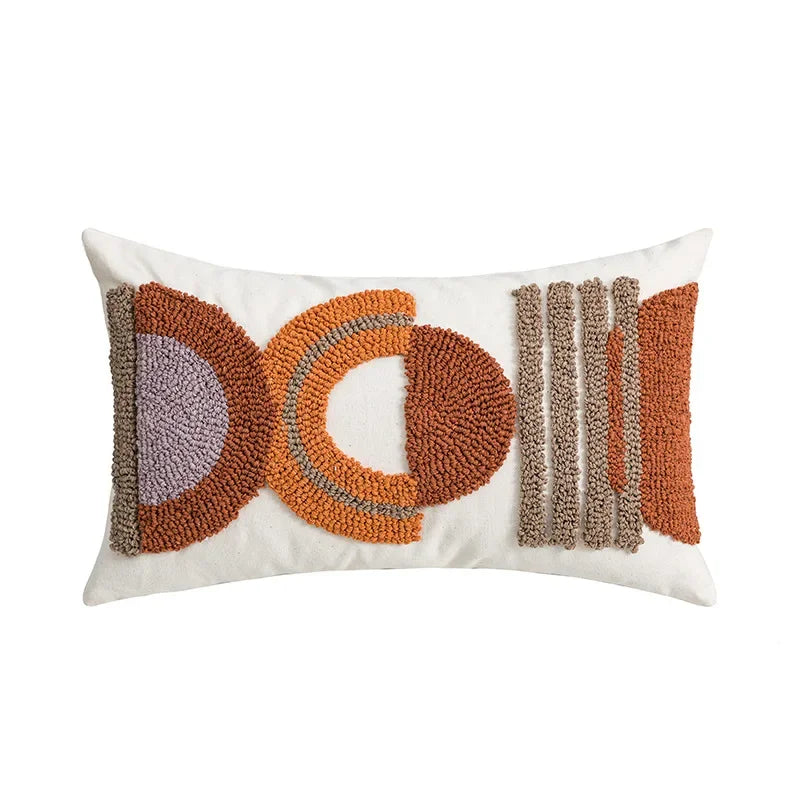 Nordic Gele Bruine Tufted Kussenhoes | Driehoekig Design | Sofa Decoratie - POUEV