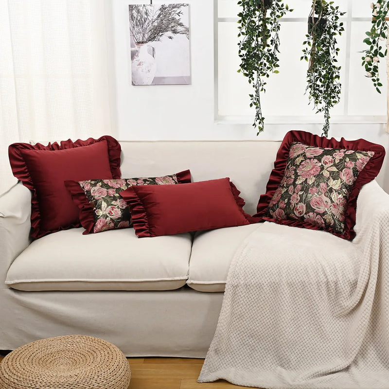 Nordic Luxe Kussenhoes | Retro Bloemenontwerp - POUEV