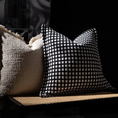 Jacquard Kussenhoes | Luxe Ruitdesign | Moderne Sofa Decor - POUEV
