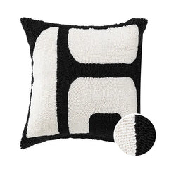 Minimalistische Zwart-Witte Kussenhoes | Luxe Luipaard Jacquard | Sofa Decor - POUEV