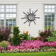 1 st. Grote chique metalen zon wandkunst | Dwarsoriëntatie | Stranddecoratie