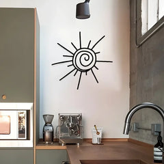 1 st. Grote chique metalen zon wandkunst | Dwarsoriëntatie | Stranddecoratie