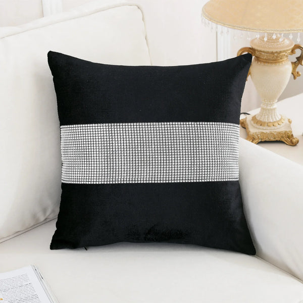 Velvet Kussenhoes | Glanzend Diamantpatroon - POUEV