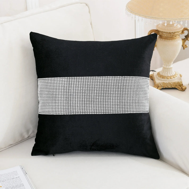 Velvet Kussenhoes | Glanzend Diamantpatroon - POUEV