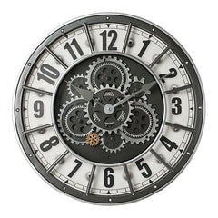 46 cm industriële steampunk wandklok | Bewegende tandwielen en Romeinse cijfers